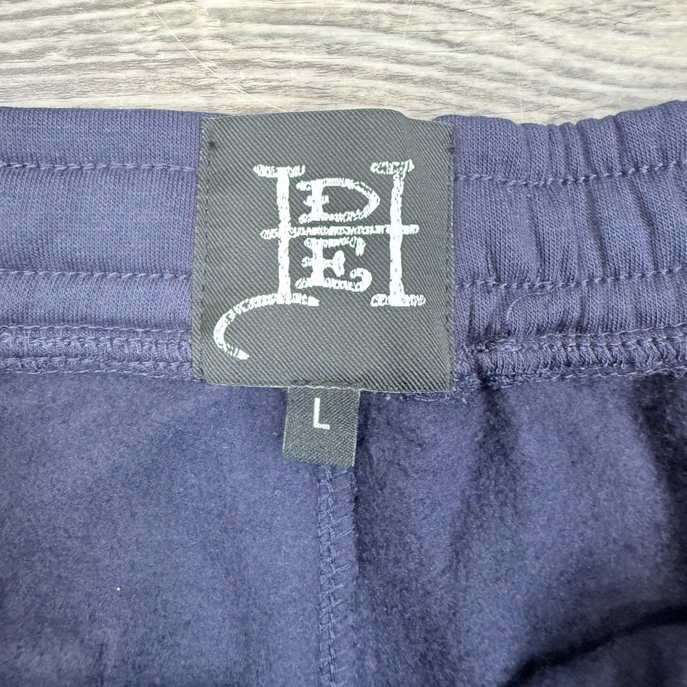 Ed Hardy Fleece Sweats Shorts Graphic Bulldog  Drawstring Navy Mens LARGE NWT - Picture 5 of 8